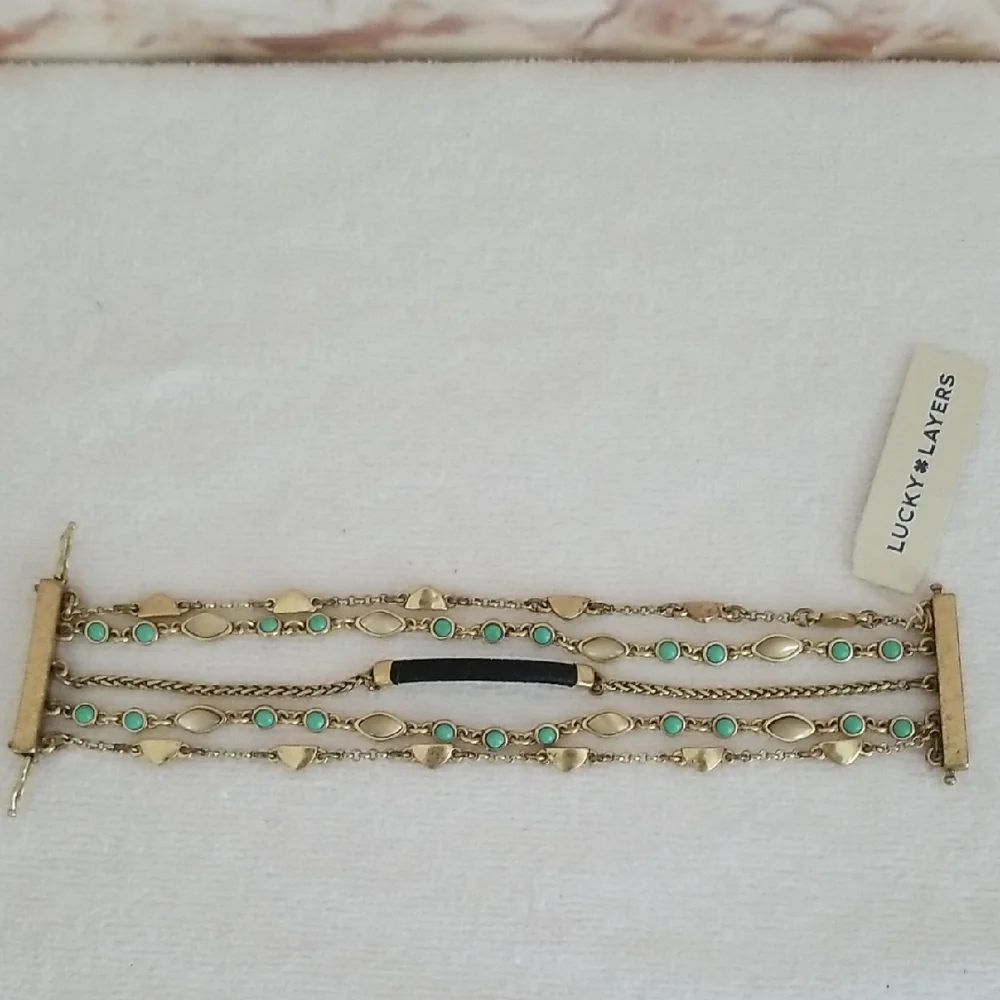 New Lucky Brand Beaded Layer Bracelet